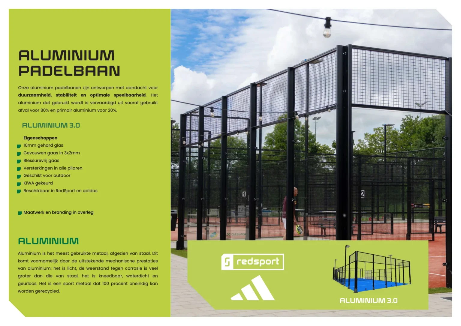 Brochure Allesvoorpadel, pagina 18: Aluminium padelbaan
