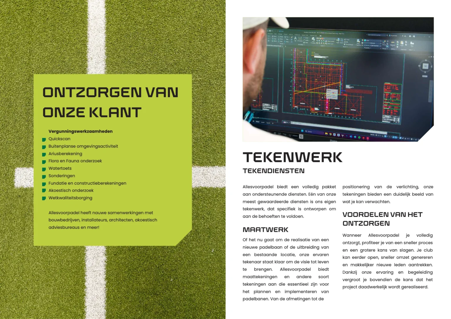 Brochure Allesvoorpadel, pagina 24: Ontzorgen van onze klant