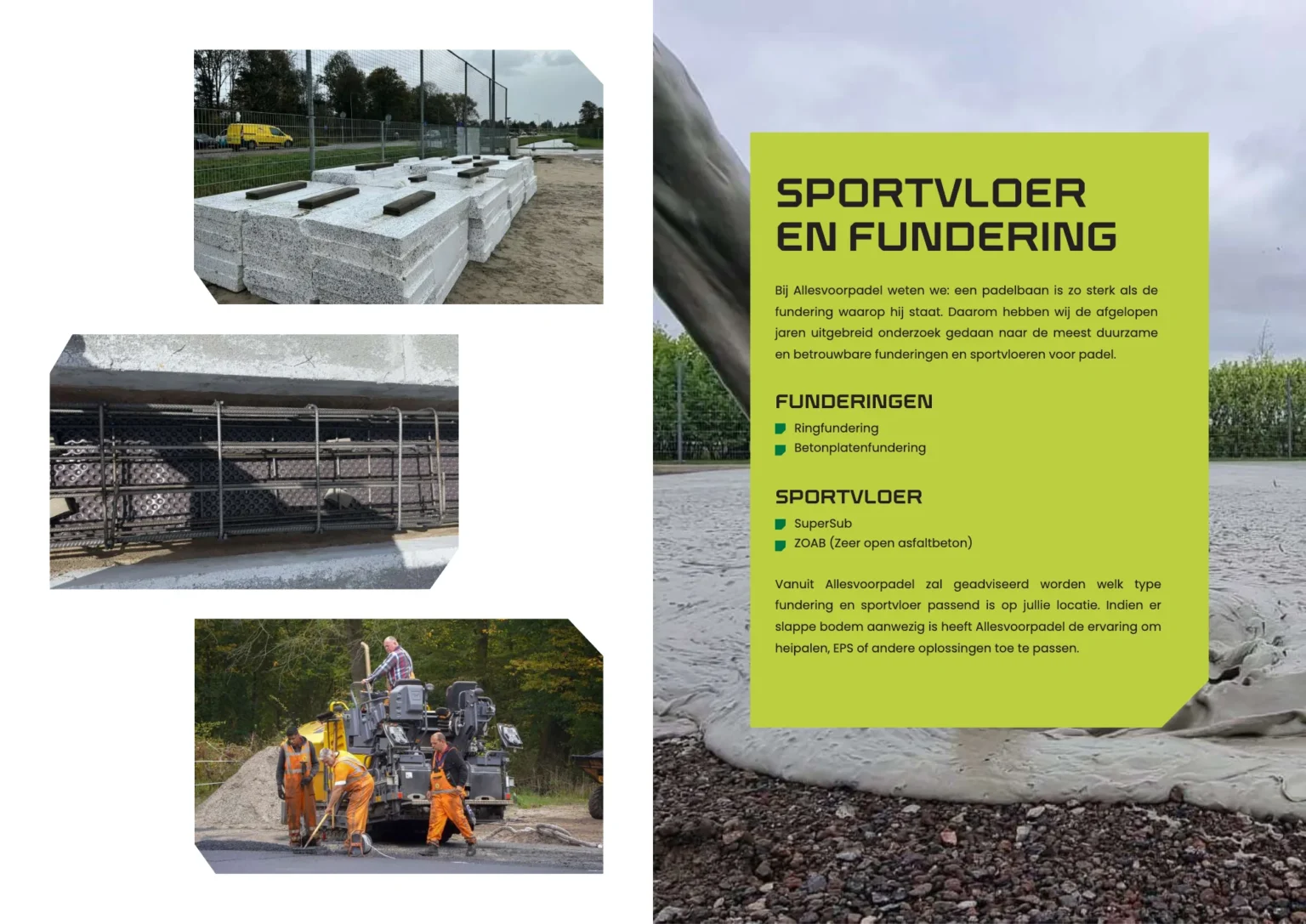 Brochure Allesvoorpadel, pagina 26: Sportvloer en fundering